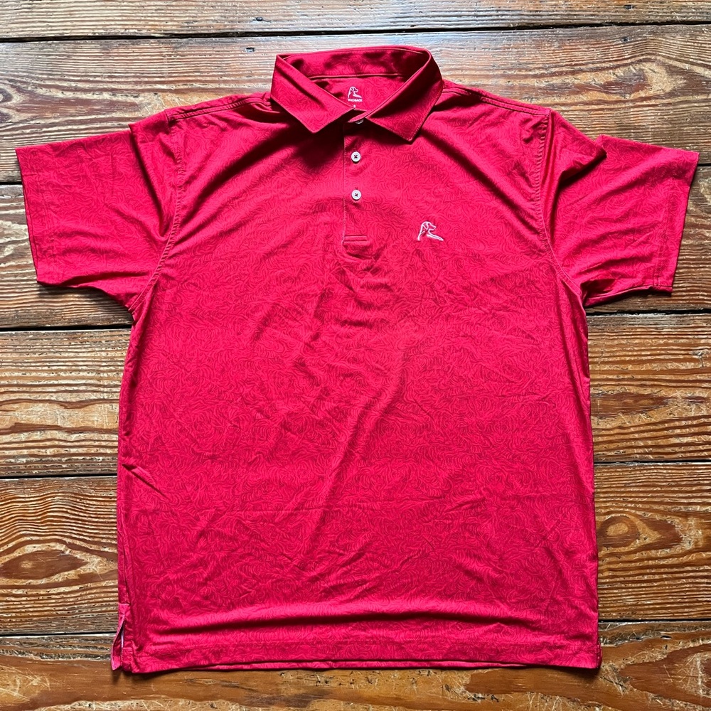 Rhoback red tiger polo large with flaws